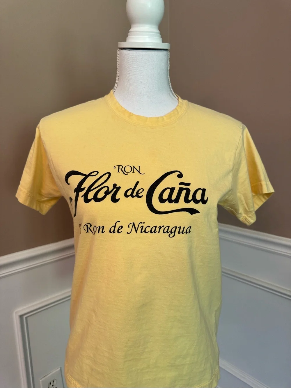 Flor de Cana Vintage Yellow Logo Short Sleeve Tee - Women - Picture 2 of 10
